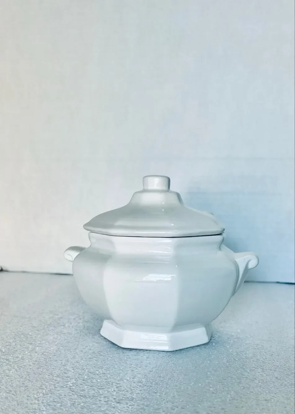 Soup Terrain.  White with matching Lid and Ladle.